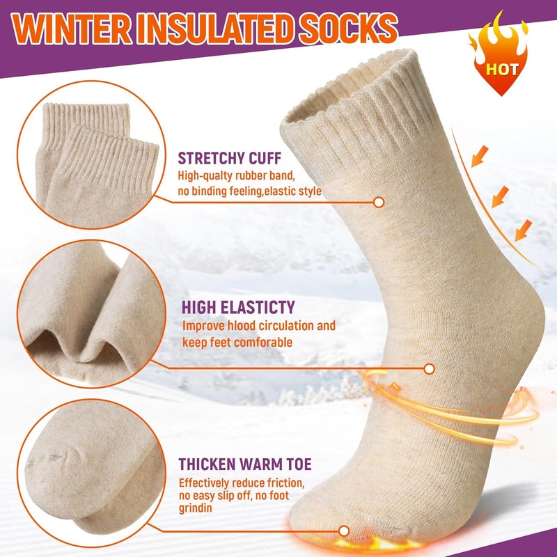 AMENLAN Store Women Heated Socks Ski Winter Thermal Hiking Snowboarding Thick Boot Insulated Socks 3 Pairs - Image 4
